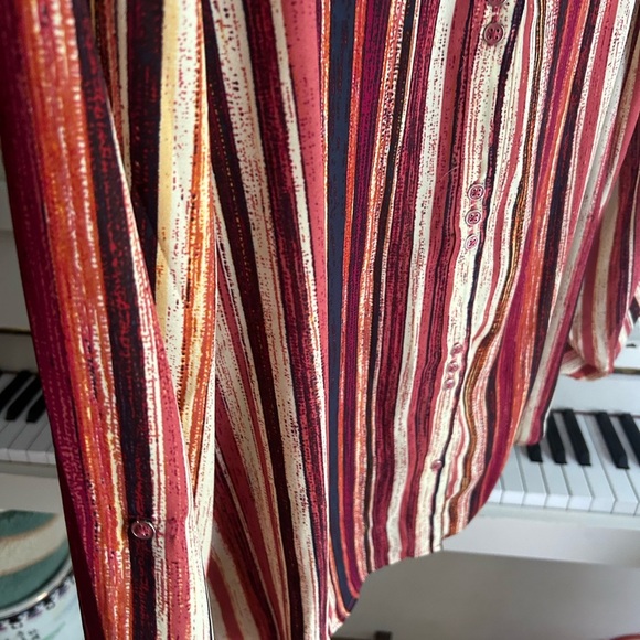 Zac & Rachel Red and Cream Striped Blouse - Picture 13 of 15